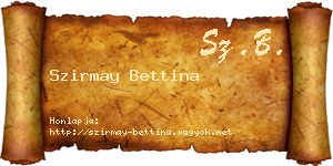 Szirmay Bettina névjegykártya